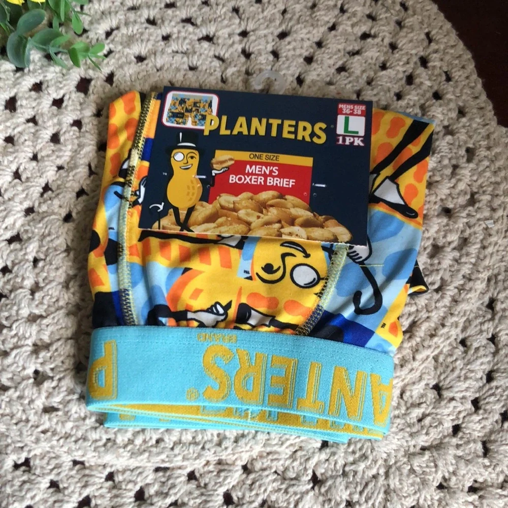 Planters Men’s Boxer Briefs - Yellow Peanut Graphic